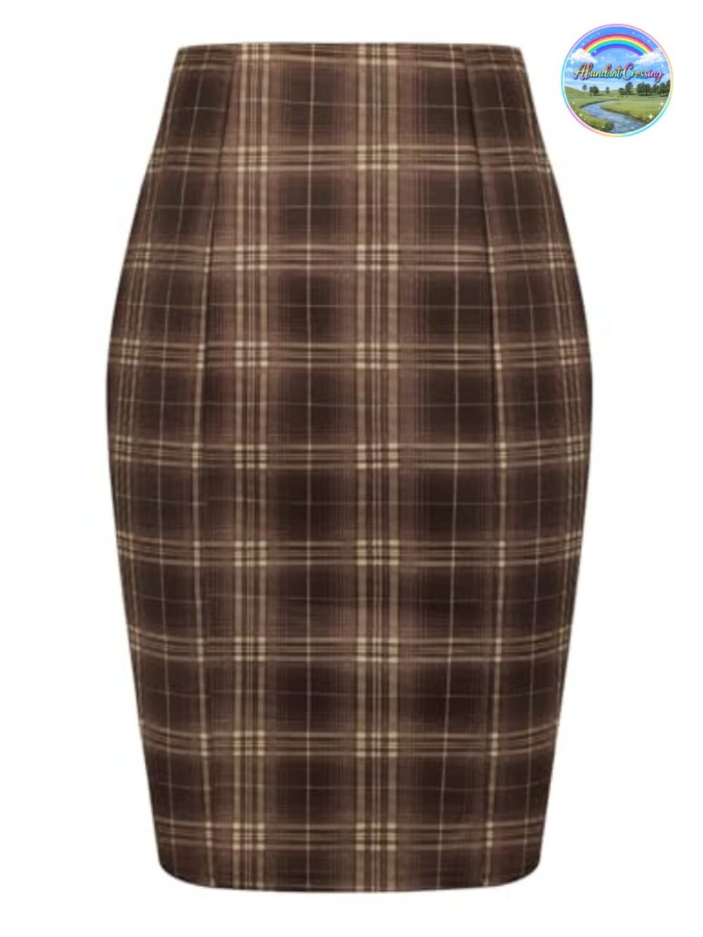 Plaid High Waist Knee Length Pencil Skirt Bodycon Business Casual